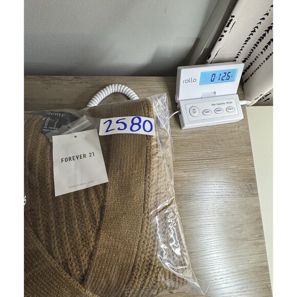 Forever 21 Women’s Cropped Balloon Sleeve Cardigan Sweater S Chocolate Brown - Picture 8 of 8